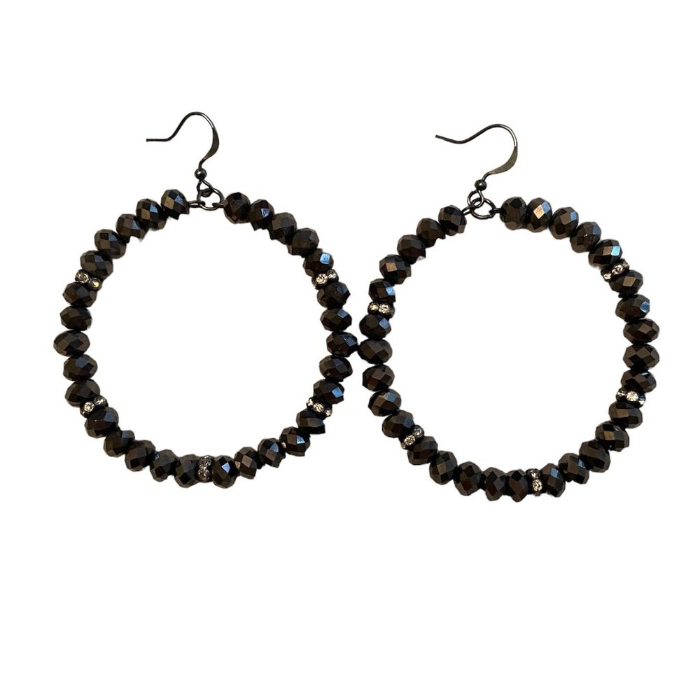 BLACK HOOP EARRINGS